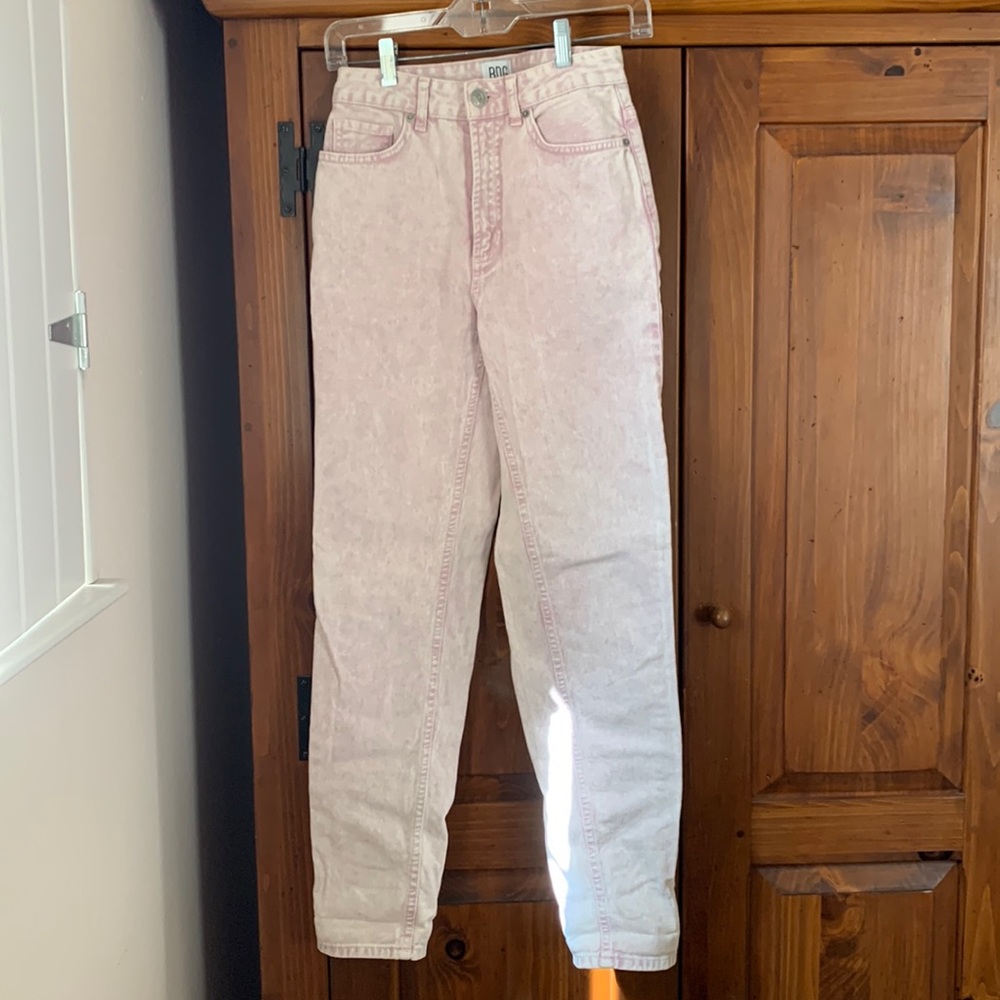 BDG pink acid wash mom jeans urban outfitters